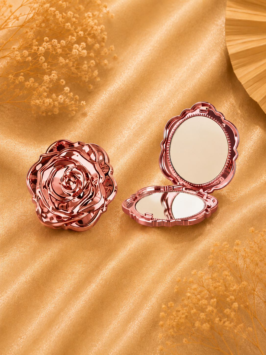 Miroir de poche rose