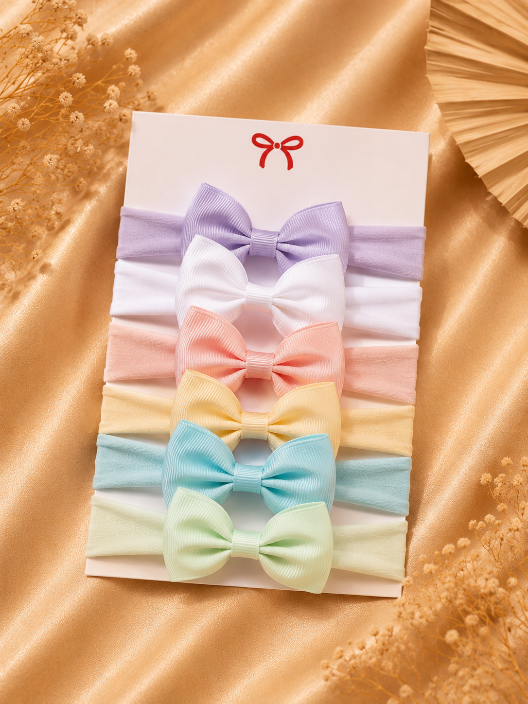 Lot de 6 bandeaux à nœud pour bébé ⭐