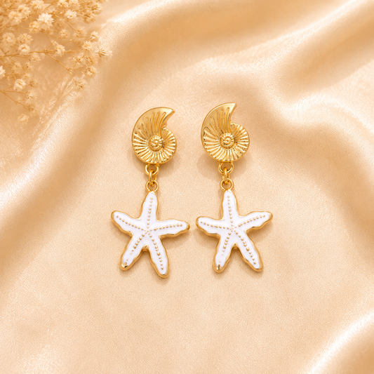 Boucles étoiles de mer pendantes