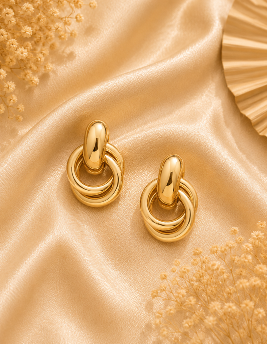 Boucles noeuds doré