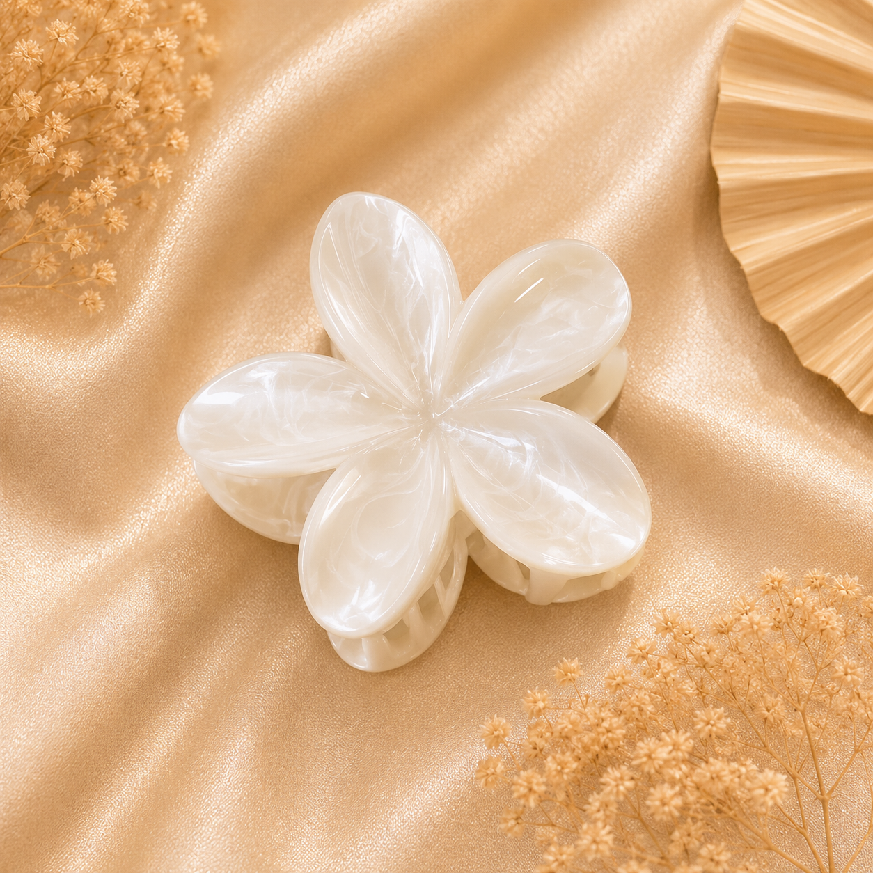 🌸 Pince à cheveux fleur nacrée