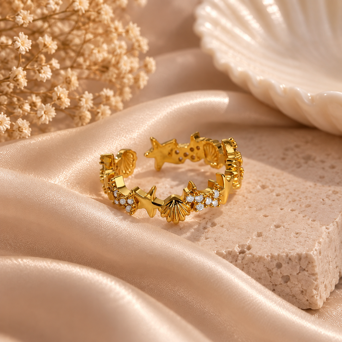 Bague Océane Dorée ✨🐚